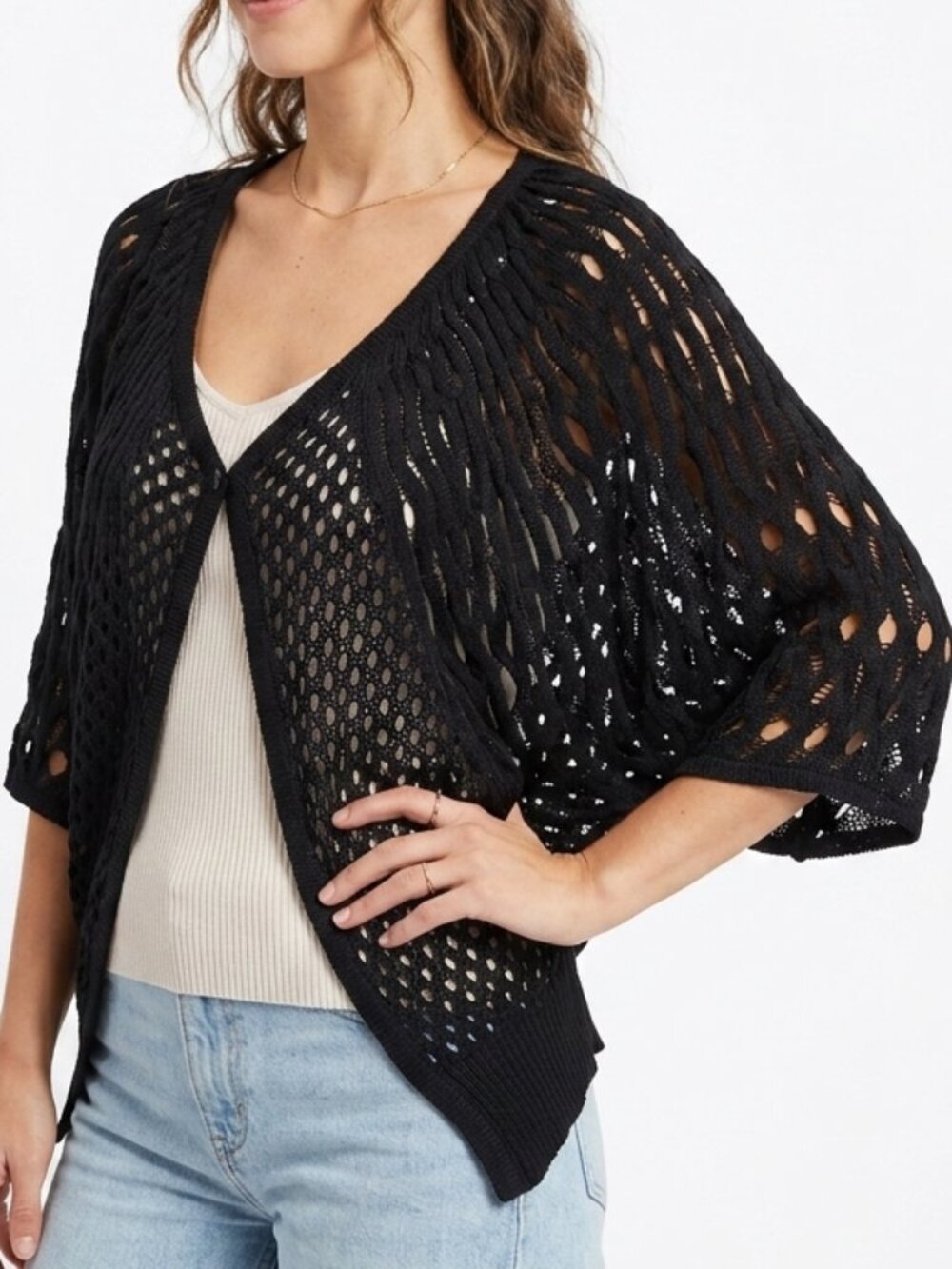 BCBG Max Azria Knit Cotton Lace Cardigan- Sz. Sm